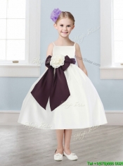 Fashionable Spaghetti Straps  Mini Quinceanera Dresses with Hand Made Flowers and Sashes