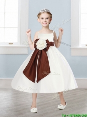 Fashionable Spaghetti Straps  Mini Quinceanera Dresses with Hand Made Flowers and Sashes