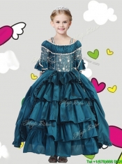 Gorgeous Spaghetti Straps Three Fourth Length Sleeves Mini Quinceanera Dresses with Lace and Ruffled Layers