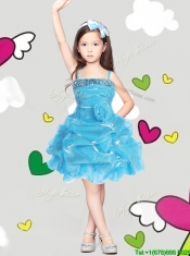 Latest Spaghetti Straps Mini Quinceanera Dress with Hand Made Flowers and Pick Ups