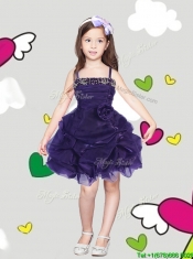 Latest Spaghetti Straps Mini Quinceanera Dress with Hand Made Flowers and Pick Ups