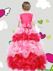 Lovely Beaded and Ruffled Mini Quinceanera Dress with Puffy Skirt