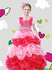Lovely Beaded and Ruffled Mini Quinceanera Dress with Puffy Skirt