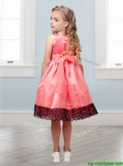 Popular Scoop White Little Girl Pageant Dress with Hand Made Flowers and  Lace