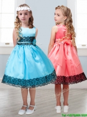 Popular Scoop White Little Girl Pageant Dress with Hand Made Flowers and  Lace