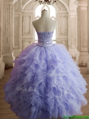 Best Selling Beaded and Ruffled Sweet 16 Dress in Lilac