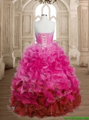 Best Selling Rainbow Quinceanera Dress with Beading and Ruffles