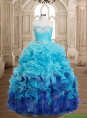 Fashionable Gradient Color Quinceanera Dress with Beading and Ruffles