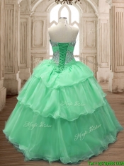 Gorgeous Big Puffy Sweet 16 Dress with Beading and Ruffled Layers