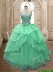 Gorgeous Big Puffy Sweet 16 Dress with Beading and Ruffled Layers