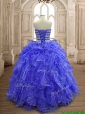 Latest Beaded and Ruffled Organza Quinceanera Dress with Really Puffy