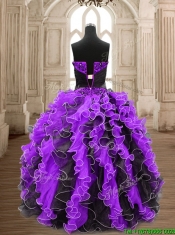 Latest Big Puffy Beading and Ruffles Quinceanera Dress in Organza