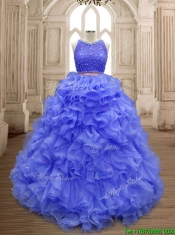 Latest Scoop Lavender Sweet 16 Gown with Beading and Ruffles