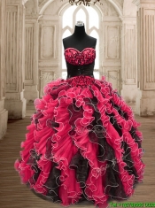 Luxurious Backless Sweet 16 Dress with Beading and Ruffles