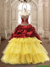 Luxurious Beaded and Ruffled Layers Quinceanera Dress with Brush Train