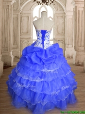 Modest Ruffled Layers and Beaded Sweet 16 Dress in Purple