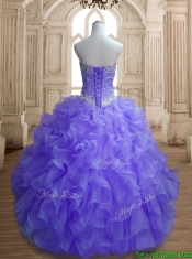Romantic Organza Beading and Ruffles Quinceanera Dress in Lavender