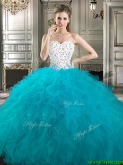 Best Beaded and Ruffled Quinceanera Dress in Purple and White