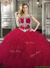 Classical Off the Shoulder Cap Sleeves Quinceanera Dress with Beading and Ruffles