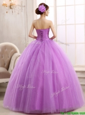 Hot Sale Lilac Really Puffy Tulle Quinceanera Dress with Beading