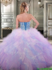 Lovely Big Puffy Tulle Quinceanera Dress with Beading and Ruffles
