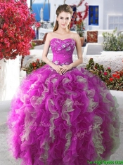 Perfect Applique and Ruffled Sweet 16 Gown with Puffy Skirt