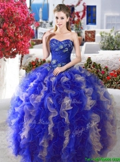 Perfect Applique and Ruffled Sweet 16 Gown with Puffy Skirt