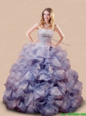 Romantic Beaded and Bubble Big Puffy Quinceanera Dress in Lavender