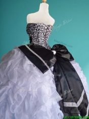 Romantic Leopard Big Puffy Quinceanera Dress with Beading and Ruffles