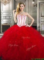 Exquisite Really Puffy Tulle Quinceanera Gown with Beading and Ruffles