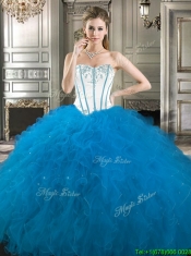 Exquisite Really Puffy Tulle Quinceanera Gown with Beading and Ruffles