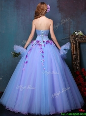 Wonderful Really Puffy A Line Quinceanera Dress with Appliques and Bowknot