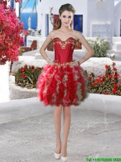 Beautiful Applique and Ruffled Detachable Quinceanera Dresses in Organza