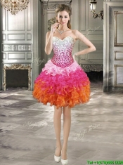 Beautiful Beaded and Ruffled Detachable Quinceanera Dresses in Multi Color
