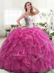 Beautiful Really Puffy Quinceanera Dress with Beading and Ruffles