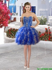 Best Applique and Ruffled Detachable Quinceanera Dresses in Royal Blue and Champagne