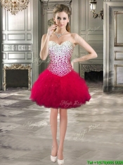 Best Really Puffy Red Detachable Quinceanera Dresses with Beading and Ruffles