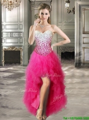 Best Really Puffy Red Detachable Quinceanera Dresses with Beading and Ruffles