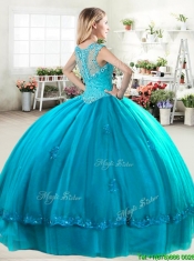 Discount Straps Royal Blue Quinceanera Dress with Beading and Appliques