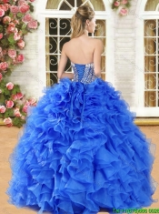 Gorgeous Strapless Beaded and Ruffled Quinceanera Dress in Hot Pink