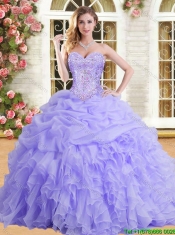 Latest Applique and Ruffled Quinceanera Dress in Lilac for Spring