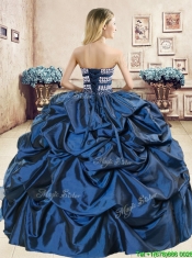 Luxurious Royal Blue Sweet 16 Dress with Beading and Embriodery