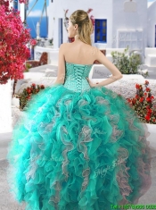 Modest Organza Detachable Quinceanera Dresses with Beading and Ruffles