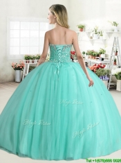 Wonderful Apple Green Quinceanera Dress with Beading for Spring