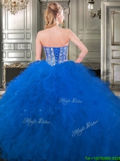 Wonderful Beaded and Ruffled Detachable Quinceanera Dresses in Fuchsia