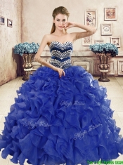 Wonderful Big Puffy Quinceanera Dress with Beading and Ruffles