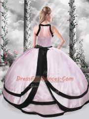 Pink Sleeveless Floor Length Ruching Zipper Quinceanera Dress