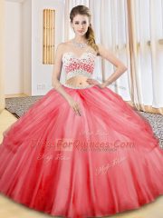 Sleeveless Beading and Ruching and Pick Ups Criss Cross Vestidos de Quinceanera