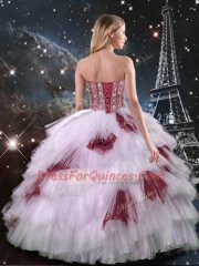 Fabulous Multi-color Sleeveless Floor Length Beading and Ruffled Layers and Sequins Lace Up Quinceanera Gowns