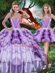 Flirting Floor Length Multi-color Quince Ball Gowns Sweetheart Sleeveless Lace Up